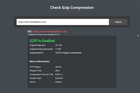 web page gzip compression test|check website compression.